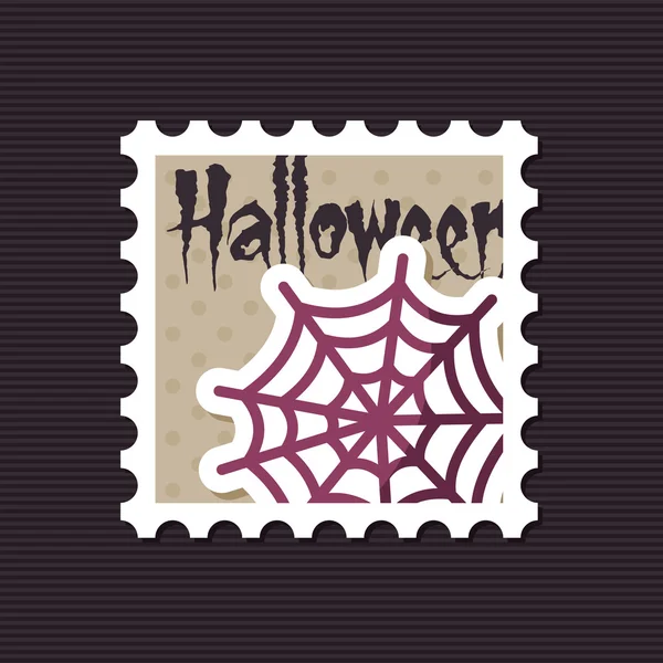 Spider web timbro di Halloween — Vettoriale Stock