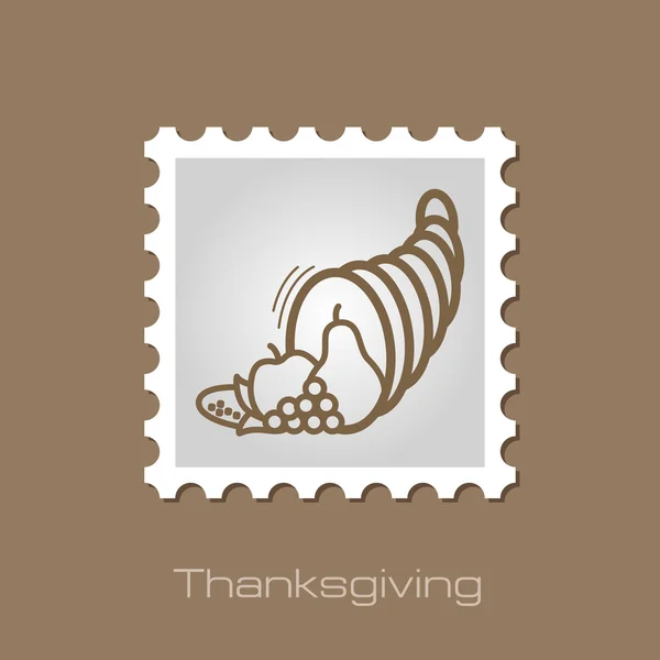 Autumn cornucopia stamp. Harvest. Thanksgiving — Stock Vector