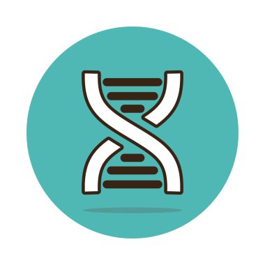 DNA düz simgesi. Tıp vektör