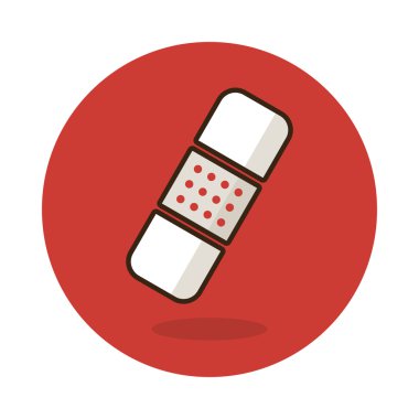 Grup yardım düz simgesi. İşareti alçı. Bandaj sembolü