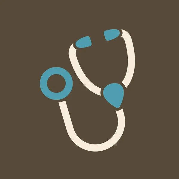 Stetoskop düz simgesi. Tıp vektör — Stok Vektör