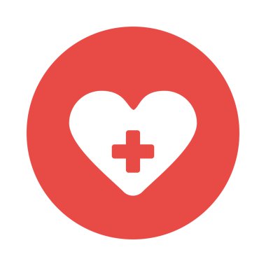 Kalp düz simgesi. Tıp vektör