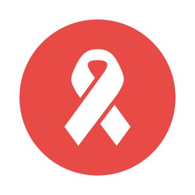 Farkındalık şerit düz simgesi. AIDS işareti vektör