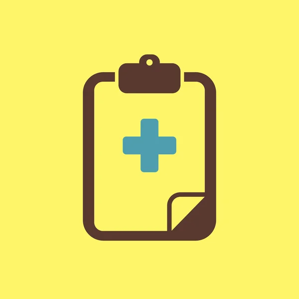 Clipboard ícone plano. Vetor médico — Vetor de Stock
