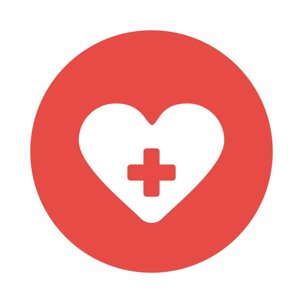 Ícone plano do coração. Vetor médico —  Vetores de Stock