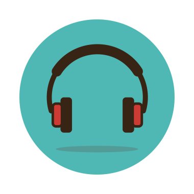 Kulaklık simge vektör. Müzik işareti