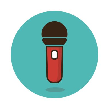 Mikrofon simge vektör. Müzik işareti