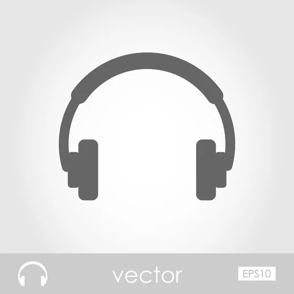 Hörlurar ikonen vektor. Musikaliska tecken — Stock vektor