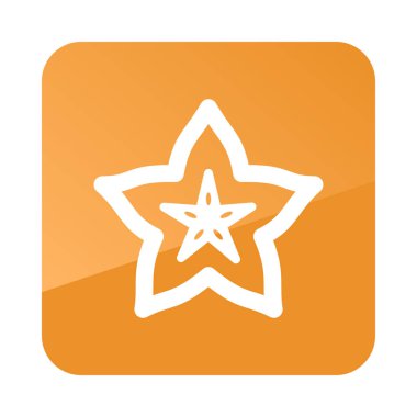 Starfruit Carambola Carom simgesi. Tropikal meyve