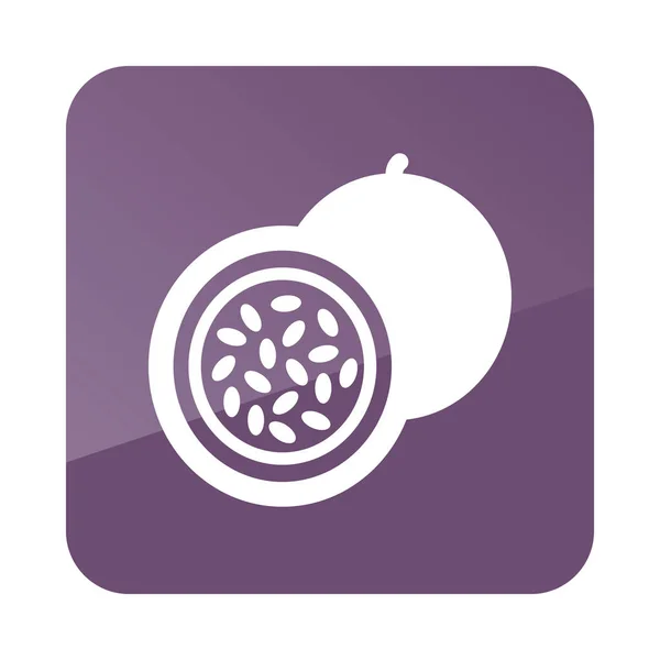 Icono del esquema de la fruta de la pasión. Frutas tropicales — Vector de stock