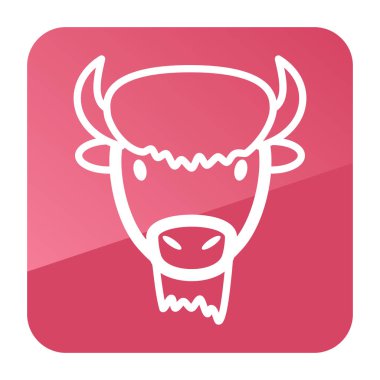 Bizon bizon öküz simgesi. Hayvan baş vektör