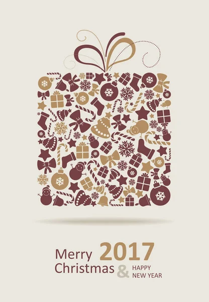 Merry Christmas Card. Happy New Year. — Stockvector