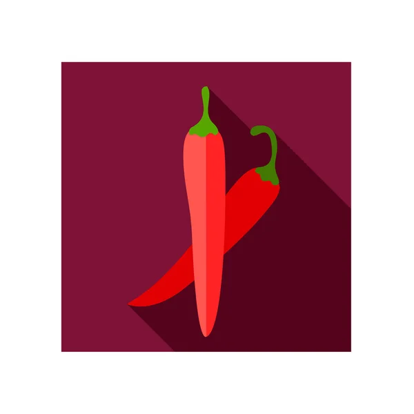 辣椒胡椒平图标。蔬菜矢量 — 图库矢量图片