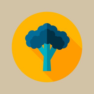 Brokoli düz simgesi. Sebze vektör