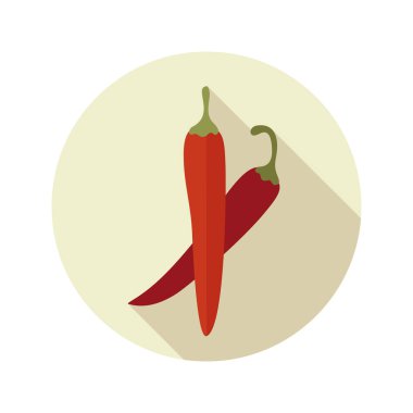 Biber biber düz simgesi. Sebze vektör