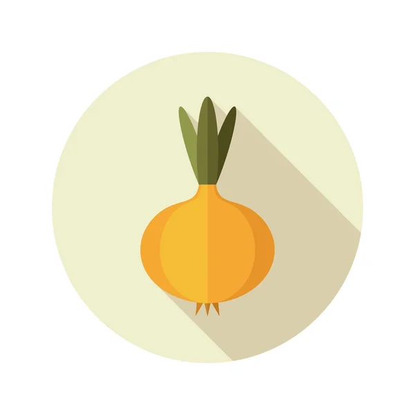 Луковая плоская икона. Вектор овощей — стоковый вектор