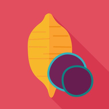 Tatlı patates düz simgesi. Soliman.rwash. Sebze vektör