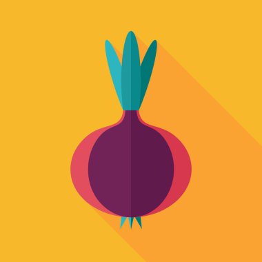Soğan düz simgesi. Sebze vektör
