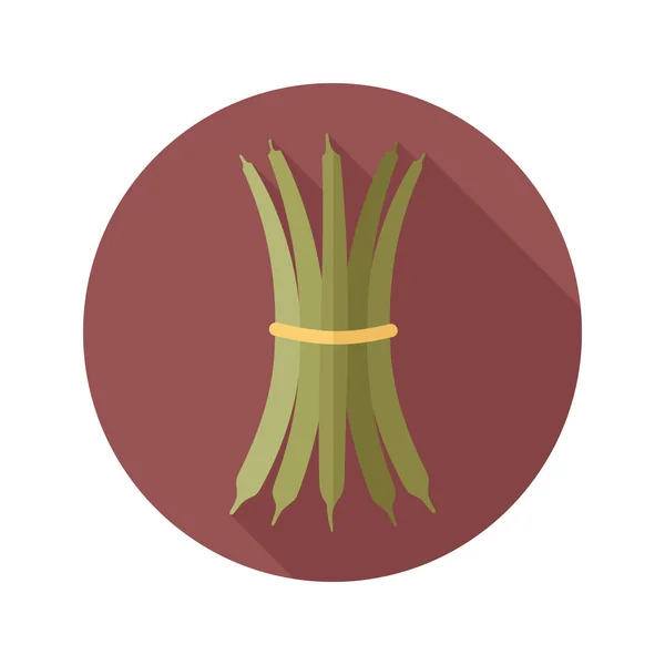 Grüne Bohnen flache Symbol. Vektorpflanze — Stockvektor