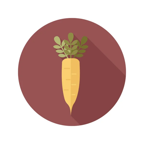 Daikon flat icon. Vegetable root vector — Stock Vector