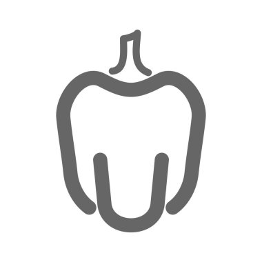 Biber anahat simgesi. Sebze vektör