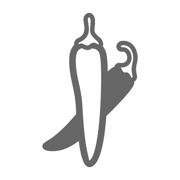 Chilischote umreißt das Symbol. Vektorpflanze — Stockvektor