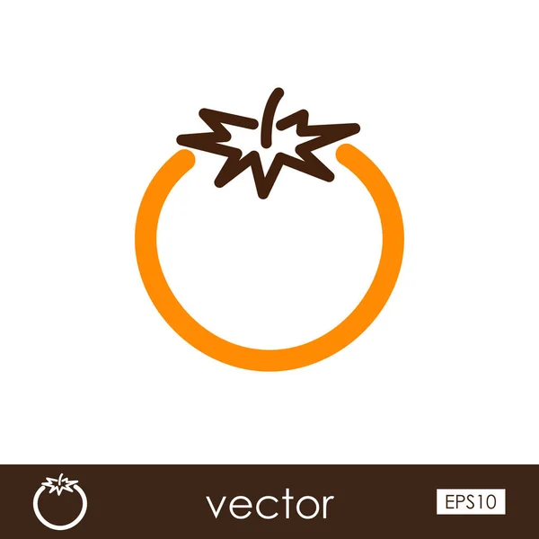 Icono de contorno de tomate. Vector vegetal — Vector de stock