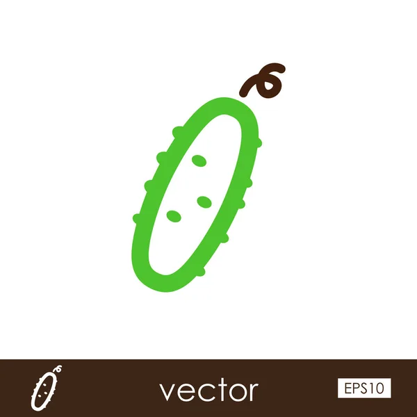 Cucumber outline icon. Vegetable vector — Stock Vector