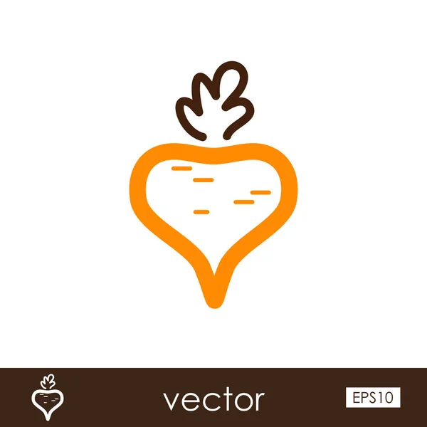 Icono del contorno de remolacha. Vector vegetal — Vector de stock