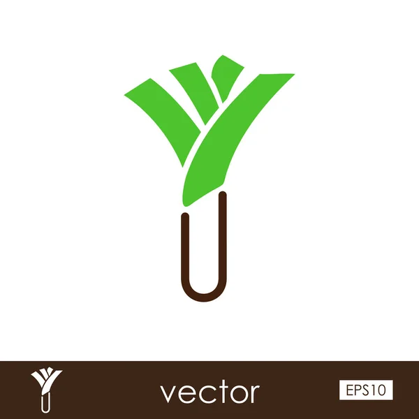 Icono del contorno del puerro. Vector vegetal — Vector de stock