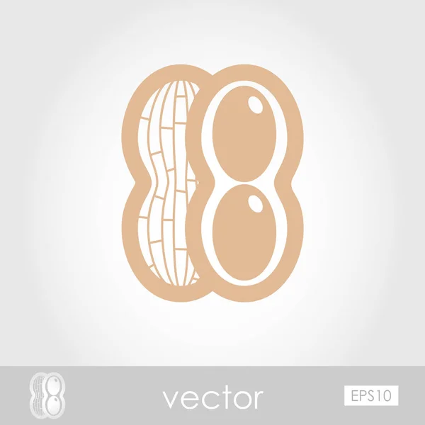 Icono de contorno de maní. Vector vegetal — Vector de stock