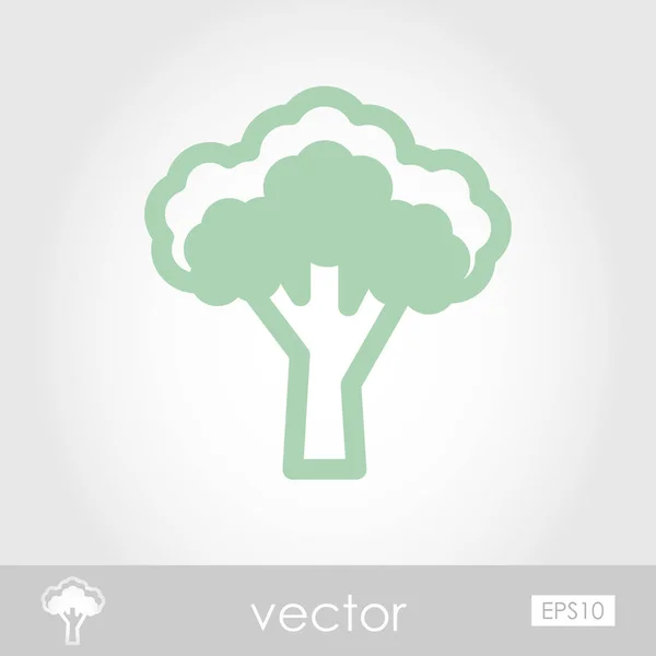 Icône de contour brocoli. Vecteur de légumes — Image vectorielle