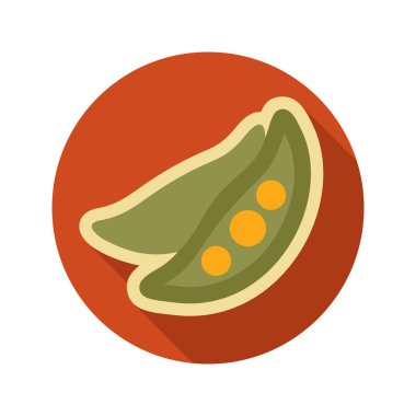 Bezelye düz simgesi. Sebze vektör