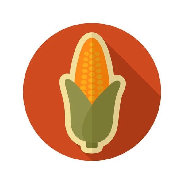 Icône plate en maïs. Vecteur de légumes — Image vectorielle