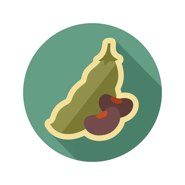 Плоская икона бобов. Вектор овощей — стоковый вектор
