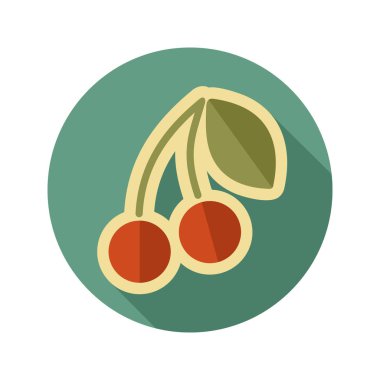 Kiraz düz simgesi. Meyve