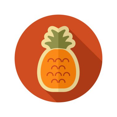 Ananas düz simgesi. Tropikal meyve