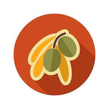 Zeytin düz simgesi. Tropikal meyve