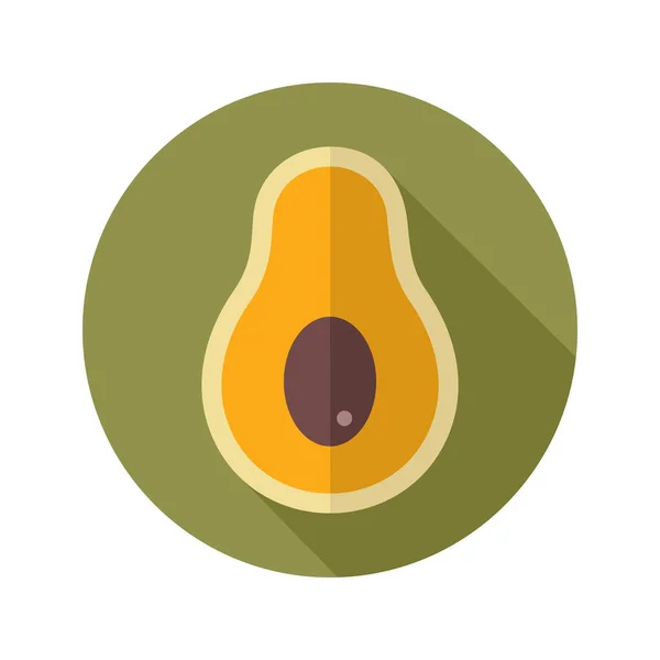 Avocado platte pictogram. Tropische vruchten — Stockvector