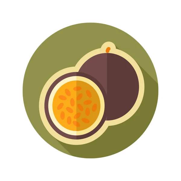 Passievruchten platte pictogram. Tropische vruchten — Stockvector