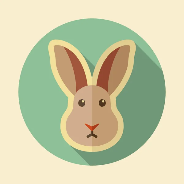 Icono plano de conejo. Ilustración del vector cabeza animal — Vector de stock