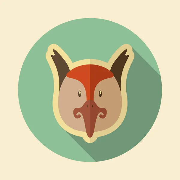 Pheasant flat icon. Animal head vector — Stock Vector