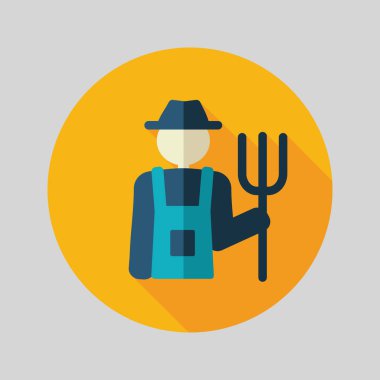 Çiftçiler düz vektör simgesi