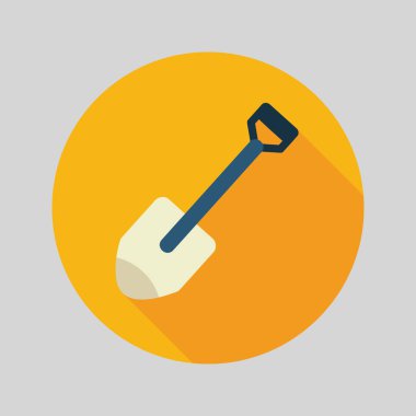 Bahçe küreği düz vektör simgesi