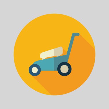 Çim biçme makineleri düz vektör simgesi, Bahçe