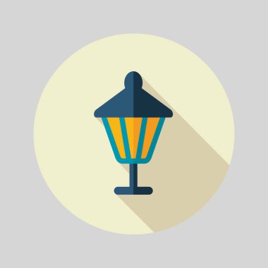 Bahçe fener düz vektör simgesi