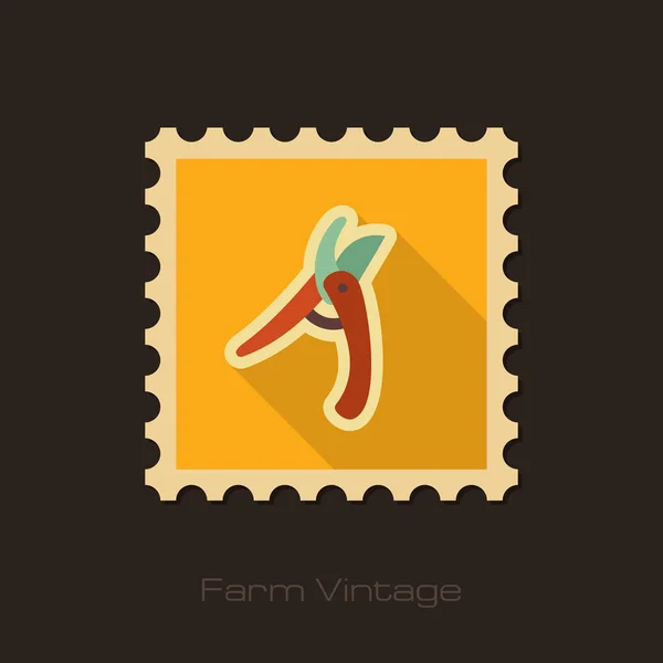 Secateurs, pruner, averruncator retro flat stamp — Stock Vector