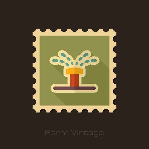 Kwispel, irrigatie retro platte stempel — Stockvector