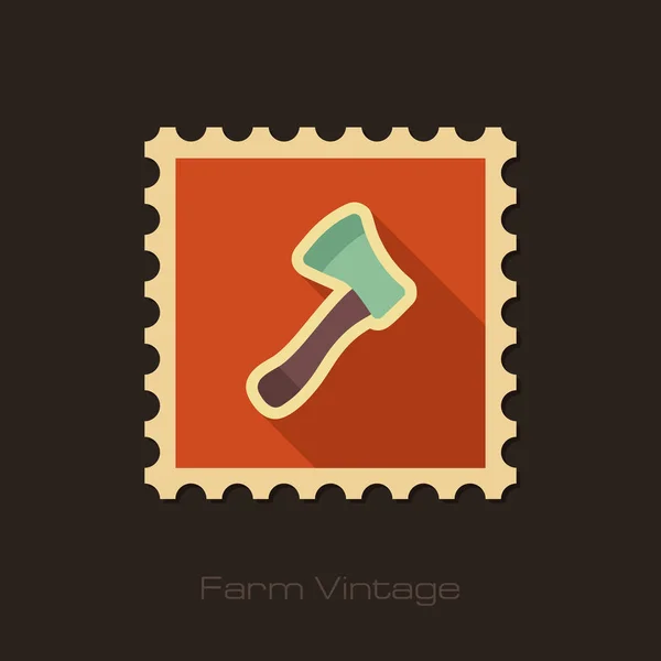 Bijl, bijl, bijl retro platte stempel met lange schaduw — Stockvector