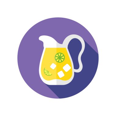 Limon dilimleri ve buz simgesi ile limonata sürahi